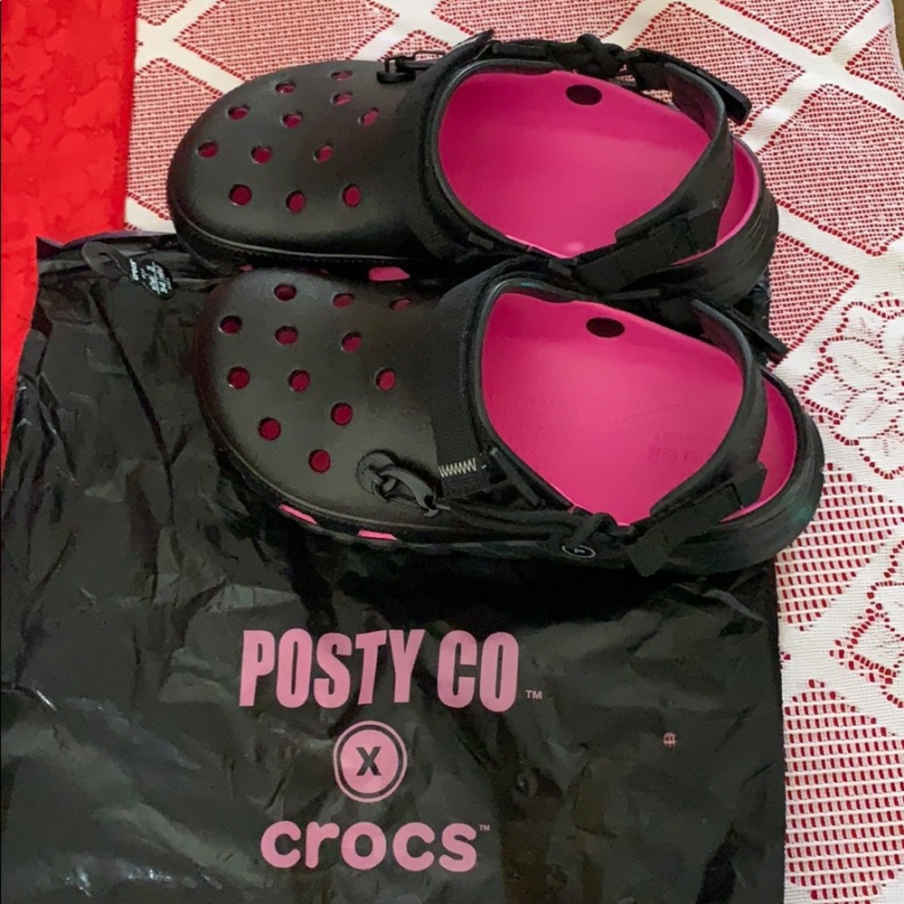 Crocs and Post Malone Collaboration- Black w/pink